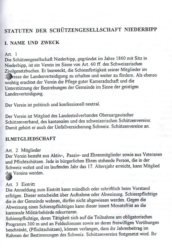 Bild: Statuten von 1994 Seite 1