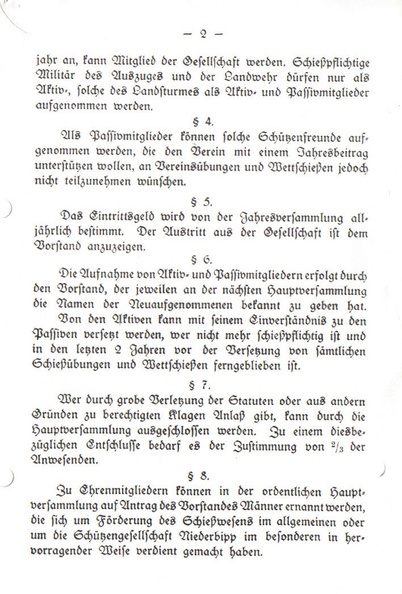 Statuten von 1920 Seite 2 Bild: Statuten von 1920 Seite 2