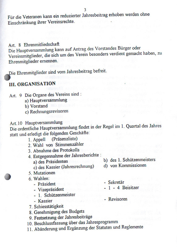 Statuten von 1994 Seite 3 Bild: Statuten von 1994 Seite 3