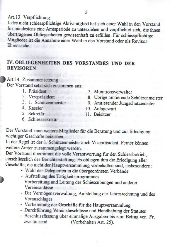 Statuten von 1994 Seite 5 Bild: Statuten von 1994 Seite 5